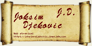 Joksim Đeković vizit kartica